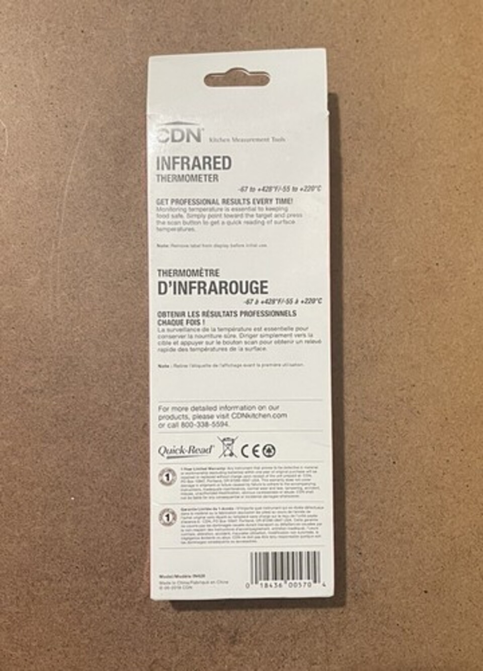 Infrared Thermometer, CDN Model IN428, Kitchen Measurement Tools - Picture 2 of 2